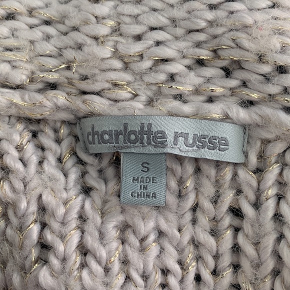 CHARLOTTE RUSSE Tan & Gold Cropped Cardigan size small - Picture 4 of 6